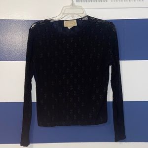 See through black long sleeve